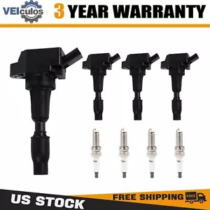 4X OEM Ignition Coil & 4X Iridium Spark Plugs For Hyundai Kia 2.0L 2.4L L4 UF764 - Picture 1 of 13