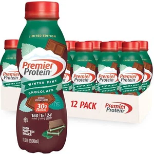 (12 Pack) Premier Protein Immune Nutrition Shake, Winter Mint Chocolate, 11.5 Oz - Picture 1 of 7
