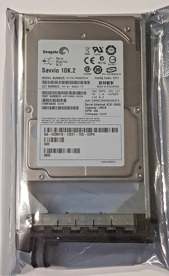 146 GB SAS Seagate Savvio 10K.2 ST9146802SS 16MB HDD 2.5 " Hard Drive New + - Image 1 of 1