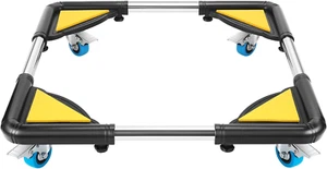 Furniture Dolly, Adjustable Washer Roller Stand with 4 Locking Swivel Wheels, Mo - Picture 1 of 7