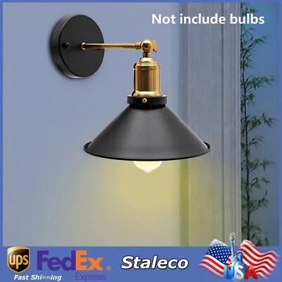 Lámpara aplique industrial de pared vintage accesorio enchufable dormitorio brazo oscilante luz de pared Foto 1 de 4
