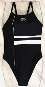 Arena Women Black Swimsuit Swimming Costume Vintage Pool One Piece 32 Swimwear M - Picture 1 of 8