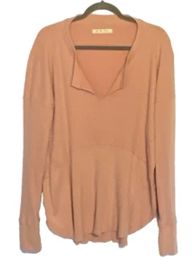 We The Free Damen Tunika Oberteil Medium Thermo Rosa Langarm Oversize Daumenlöcher - Bild 1 von 8