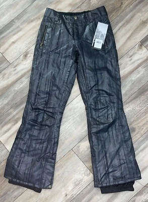 New Pulse Youth Size L (14-16) Black Shimmer Insulated Snowboard Pants - Image 1 of 4