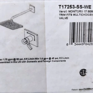 Delta T17253-SS-WE Vero Monitor Serie 17 Guarnizione Doccia in Acciaio Inox - Foto 1 di 2