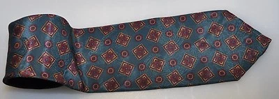 Silk, Green Burgundy Gold  John Weitz, Neck Tie Classic 3 1/2-3 3/4, 57-60 in. - Image 1 of 3