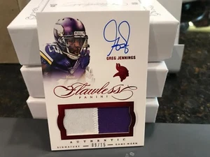 Panini Flawless Ruby On Card Autograph Jersey Vikings Greg Jennings 09/15 2014 - Picture 1 of 2