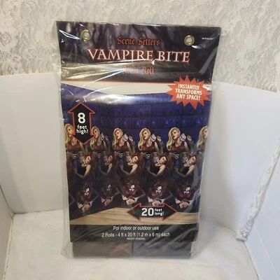 Rollo de habitación de mordedura de vampiro decoración de telón de fondo de fiesta de Halloween  Foto 1 de 4