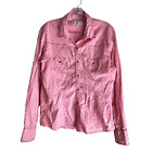 Panhandle Slim Women's Western Shirt Size L Pink 100% Cotton Geometric Long Slv