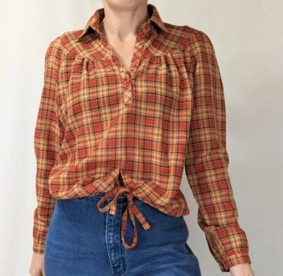 Винтажный Levi's клетку пуловер блузка 70-х большой E - Изображение 1 из 4