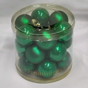 20 Green Glass Ball Ornaments Vintage 2000 Target Christmas New Unopened Package - Picture 1 of 6