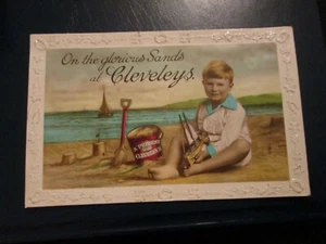 Postcard - Cleveleys (On the glorious Sands at ...) 1930 posted RP embossed edge - Picture 1 of 2