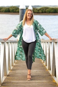 Robe Cover Up Kimono Beach Wear Bathrobe Bohemian Night Wear Cotton Kimono - Imagen 1 de 3