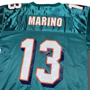 Vintage STARTER Dan Marino Jersey Aqua 48 Large NFL Miami Dolphins 13 USA Made - Picture 1 of 6