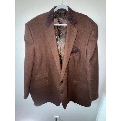 Blazer TALLIA Para Hombre 54R 100% Lana Marrón Clásico A Medida Sofisticado De Colección Foto 1 de 4