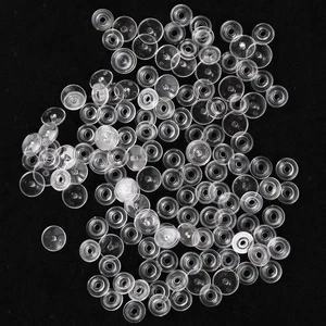 50 Sets Clear Resin Snap Buttons Fasteners Press Studs - Picture 1 of 7