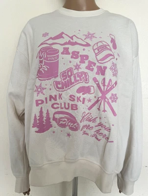 Victoria's Secret ROSA Manga Larga Polar Cuello Redondo Sudadera Marfil XS NUEVA CON ETIQUETAS Foto 1 de 3