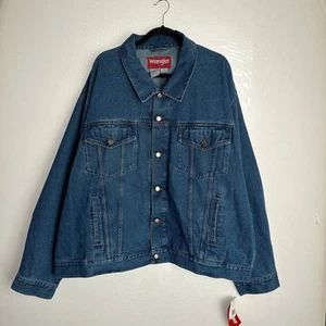 NWT Wrangler Hero Vintage 90's Men's 4X Blue Jean Denim Trucker Jacket 800201 - Picture 1 of 7