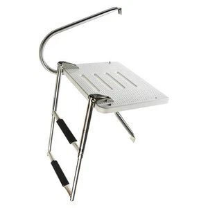 MARINE CITY 2 Step Stainless Steel Telescoping O/B Swim Platform Ladder - Picture 1 of 7