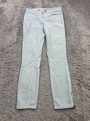 Anthropologie Pilcro Pants Women 28 Stet Turquoise Corduroy Mid Rise Ankle Zip - Image 1 of 4