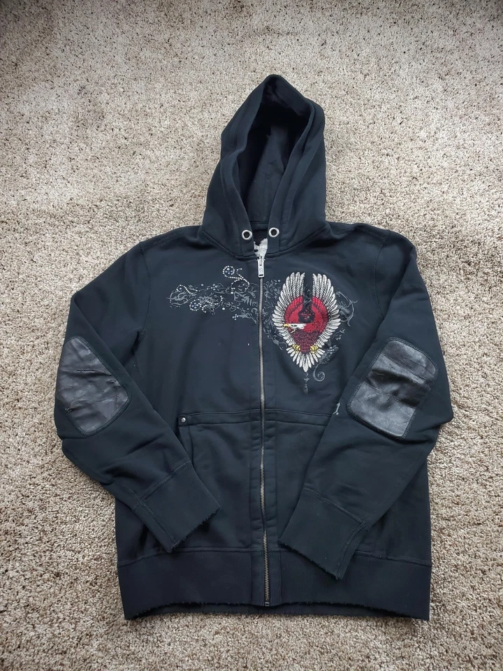 Sudadera con Capucha Express De Colección Para Hombre Grande Bordada Tachonada Vindicator Gráfico Y2K Foto 1 de 4