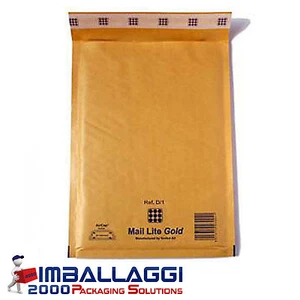1000 BUSTE POSTALI IMBOTTITE MAIL LITE GOLD CM 18x26 - Foto 1 di 1