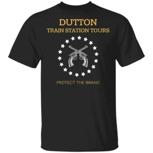 Men's Dutton Train Station Tours Yellowstone T-Shirt S-6XL Cotton Shirts - Picture 1 of 11