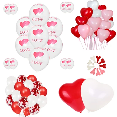 PANNU DESIGNS 100 LOVE HEART SHAPE BALLOONS Wedding Party Romantic Baloon Birthday Decorations