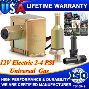 12V Electric Fuel Pump 2-4 PSI Universal Inline Low Pressure Gas Diesel New