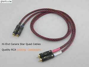 A01P (1m 3ft) --- Pair Canare L-4E6S RCA (M to M) HiFi Audio Cables Locking Plug