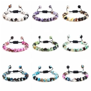 Women Men Natural Stone Handmade Bracelet Chakra Beaded Bangles Energy Jewelry - Picture 1 of 21