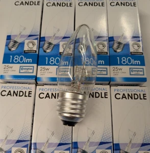 10 x CROMPTON 25W ES E27 KLARE KERZENGLÜHLAMPEN, DIMMBAR - Bild 1 von 5