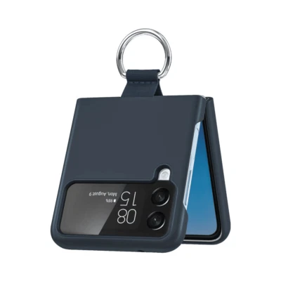 cover Custodia Protettiva Samsung Galaxy Z Flip 3 5G F711 Z-FL2 con Anello Blu