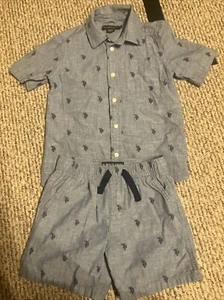 US Polo & Assn Boys Size 8 Jeans Shorts Set. Drawstring For Perfect Fit - Picture 1 of 4