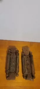 ANTIQUE SET OF 2 CHICAGO SIMPLEX TWO WAY DOOR HINGES DOUBLE ACTION - Picture 1 of 7