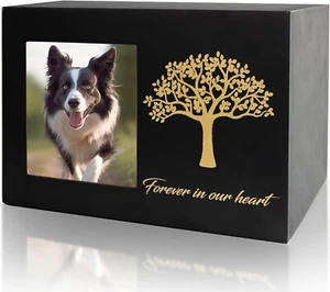 Tierurne Holz mit Bilderrahmen & Lebensbaum – Urne für Hund/Katze Andenken - Bild 1 von 8