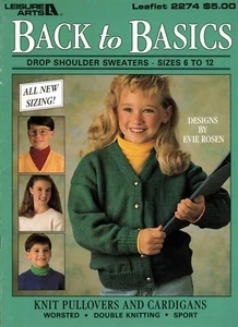 Back to Basics Knit Pullovers and Cardigans Drop Shoulders Leaflet 2274 NOS - Picture 1 of 2