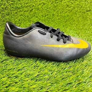 Nike Mercurial Victory Boys Size 2.5Y Gray Black Running Outdoor Soccer Cleats - Picture 1 of 10