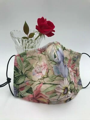 Adult Cloth Face Covering Mask 100% Cotton Washable Nose Wire Filter Pocket LP - Image 1 of 4