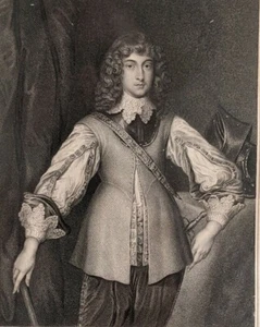Antique 1836 Engraving by Cochran—Van Dyck's Prince Rupert—Matted, Framed, Glass - Picture 1 of 6