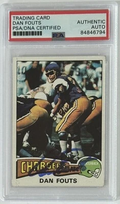 1975 75 Topps Dan Fouts Rookie Card RC Signed PSA DNA Certified AUTOGRAPHED HOF - Image 1 of 2