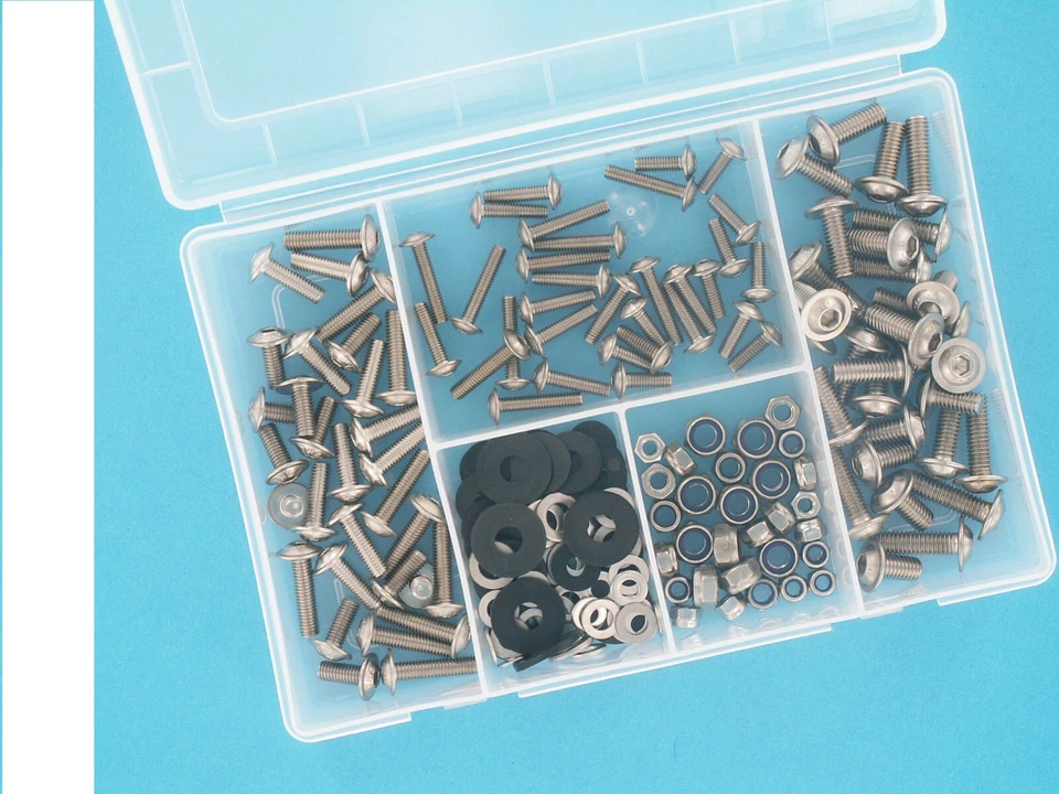 Verkleidungsschrauben, Schrauben Verkleidung M5, M6, M8 Edelstahl 190 teilig - Bild 1 von 1