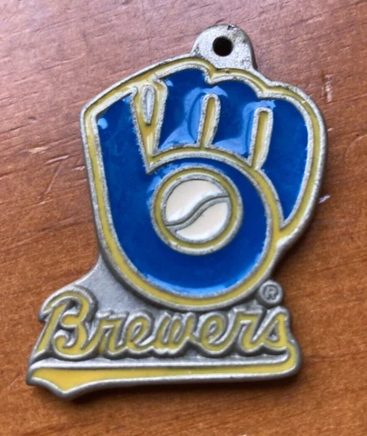 Vintage Milwaukee Brewers Authentic MLB Pewter Key Chain 1992 Pendant Only Cover