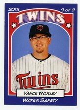 2013 Topps VANCE WORLEY POLICE SET CARD #9 Minnesota Twins MCPA Water Safety