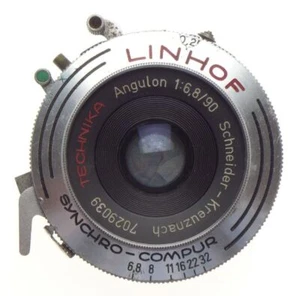LINHOF Technika Angulon 1:6.8/90 large format prime camera lens used condition - Picture 1 of 8