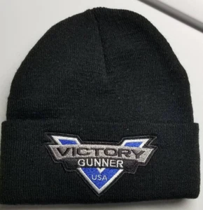 Victory Gunner Motorcycle Embroidery Beanie Knit Cap Black small fit - Picture 1 of 2