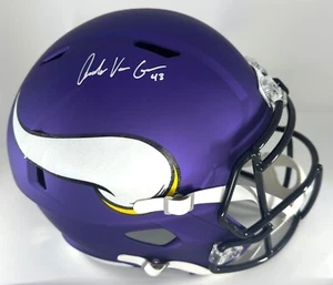 Vikings ANDREW VAN GINKEL Signed Full Size Replica Speed Helmet AUTO - BAS - Picture 1 of 1