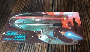 Star Trek The Next Generation Red Coloured Shuttle Pen set 1995 Rare Gift Trekie - Picture 1 of 6