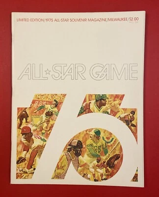 1975 MLB Baseball ALL STAR GAME Program Vintage Milwaukee Brewers Hank Aaron - Image 1 of 4