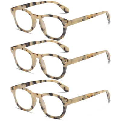Paquete de 3 gafas de lectura cuadradas con bloqueo de luz azul lectores de bisagra de resorte de moda Foto 1 de 4